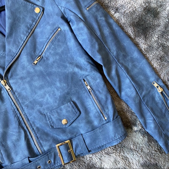 UNIF PU Leather Jacket - Washed Blue - Picture 14 of 16